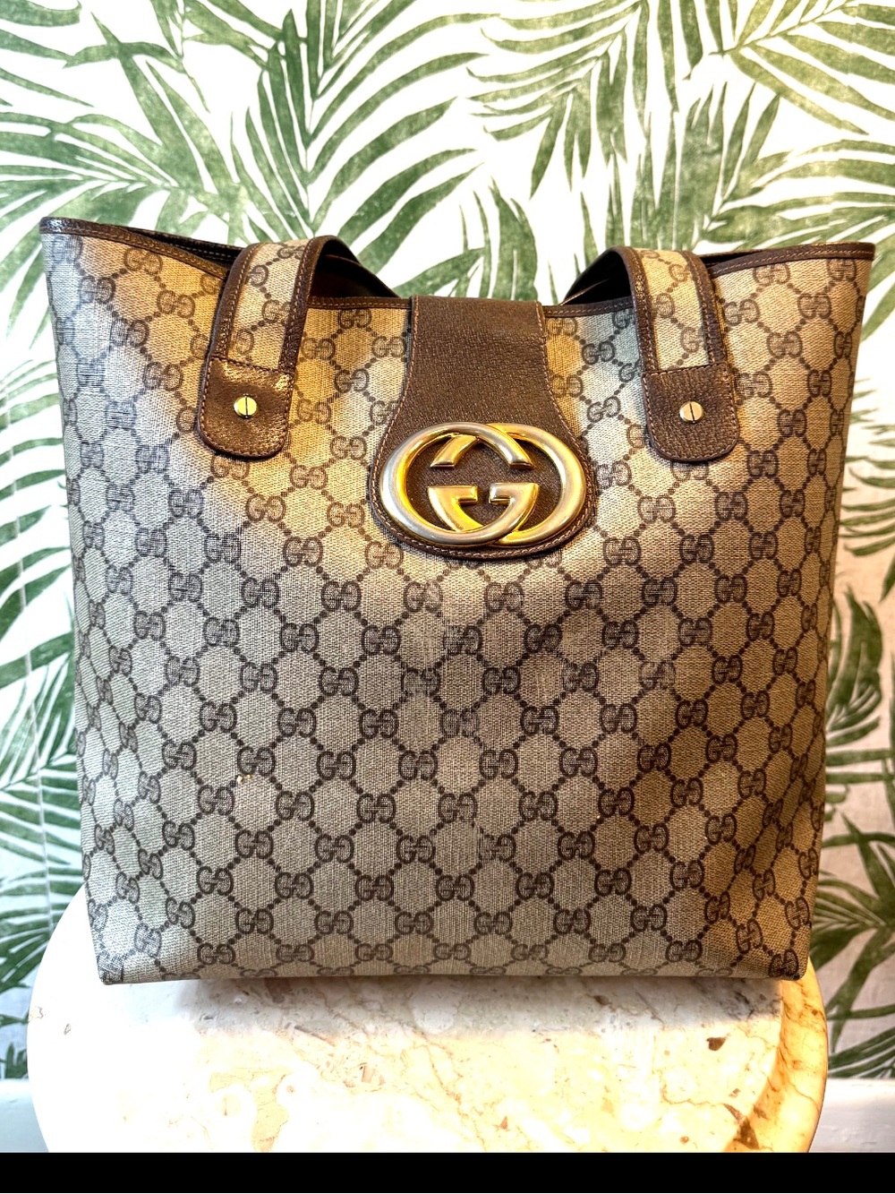 Authentic Vintage Gucci GG Supreme Monogram Interlocking GG Tote Bag